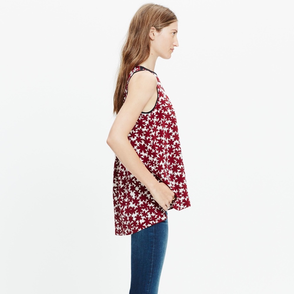 Madewell Silk Canal Top In Pressed Flower